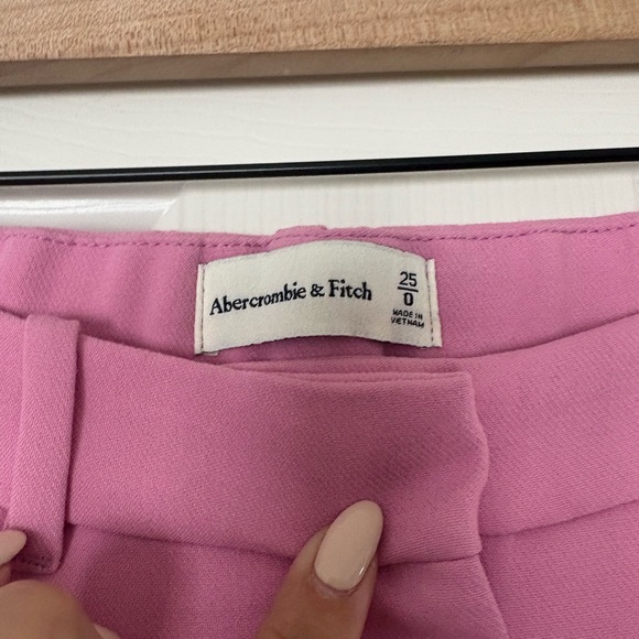 ABERCROMBIE & FITCH Sloane Tailored Pant Curve Love Bubblegum Pink size 25/0 - Picture 3 of 3